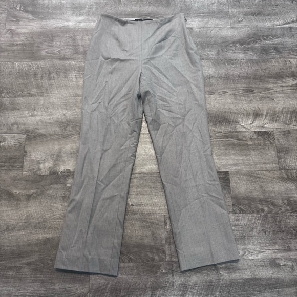 Ralph Lauren Pants - Ralph Lauren Black Label Side Zip Straight Leg Wool Trousers Light Gray Womens 4